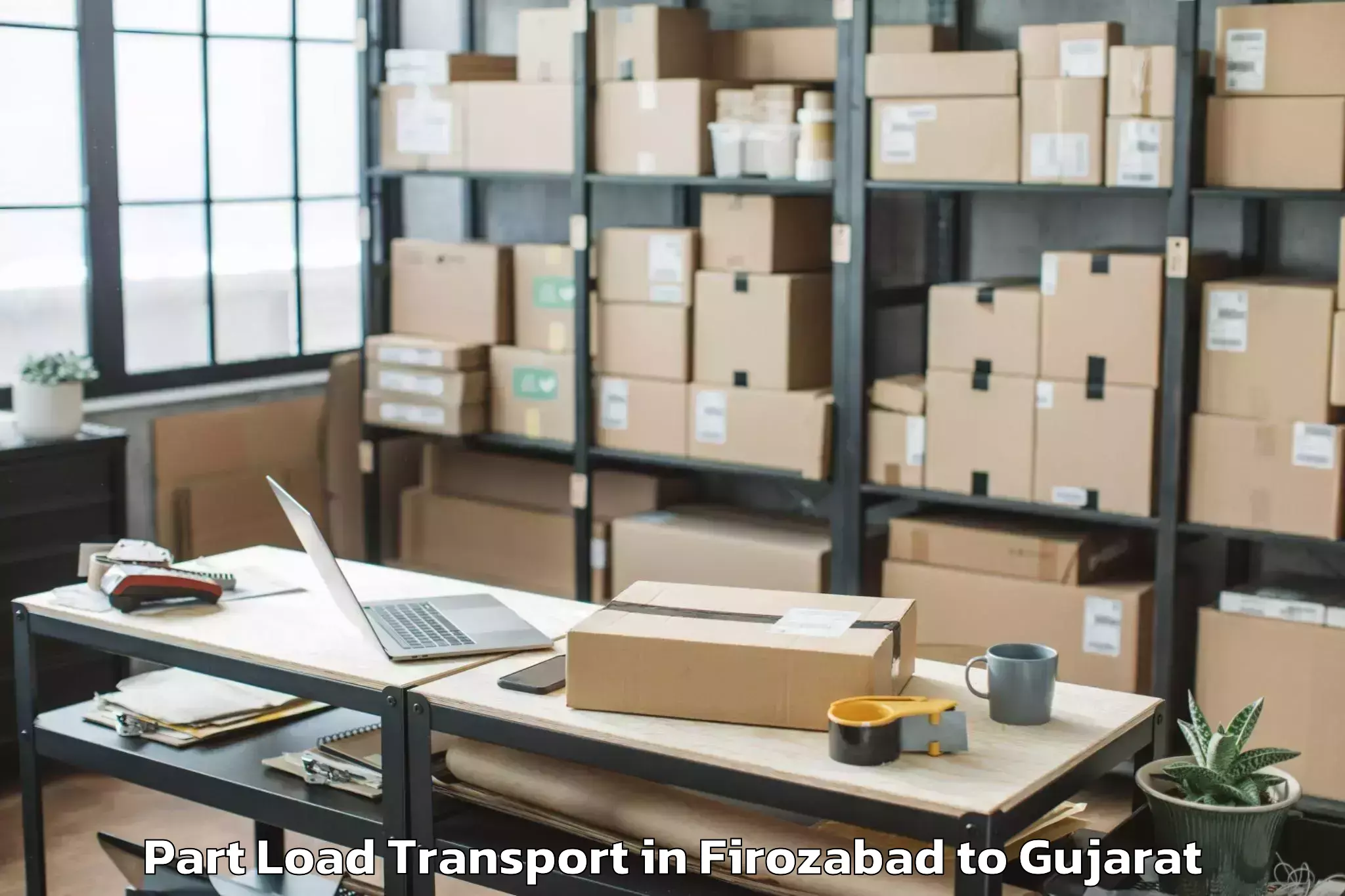 Affordable Firozabad to Visnagar Part Load Transport